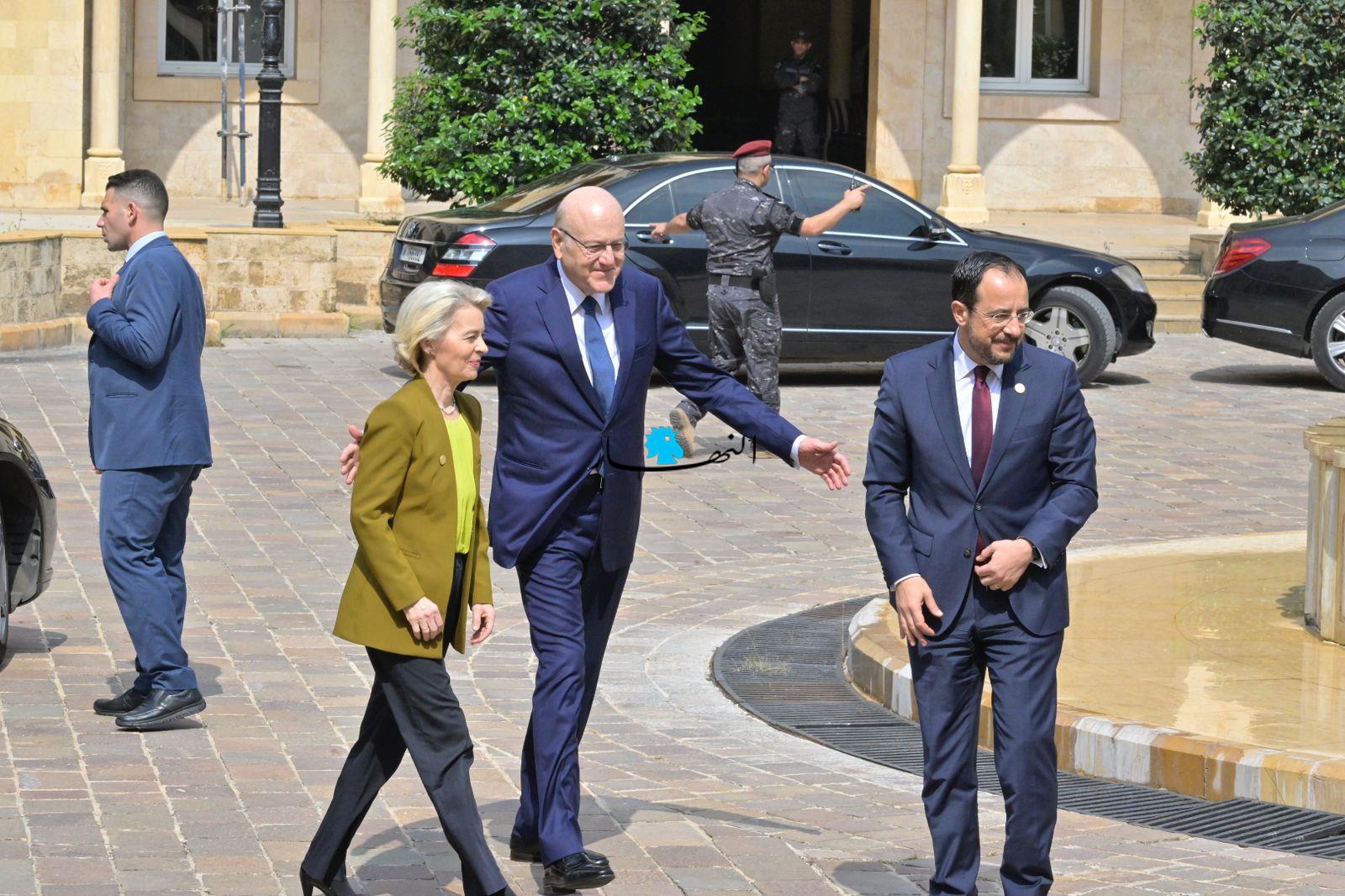 الرئيس القبرصي ورئيسة المفوضية الأوروبية في بيروت لإجراء محادثات حول ملف النازحين السوريين